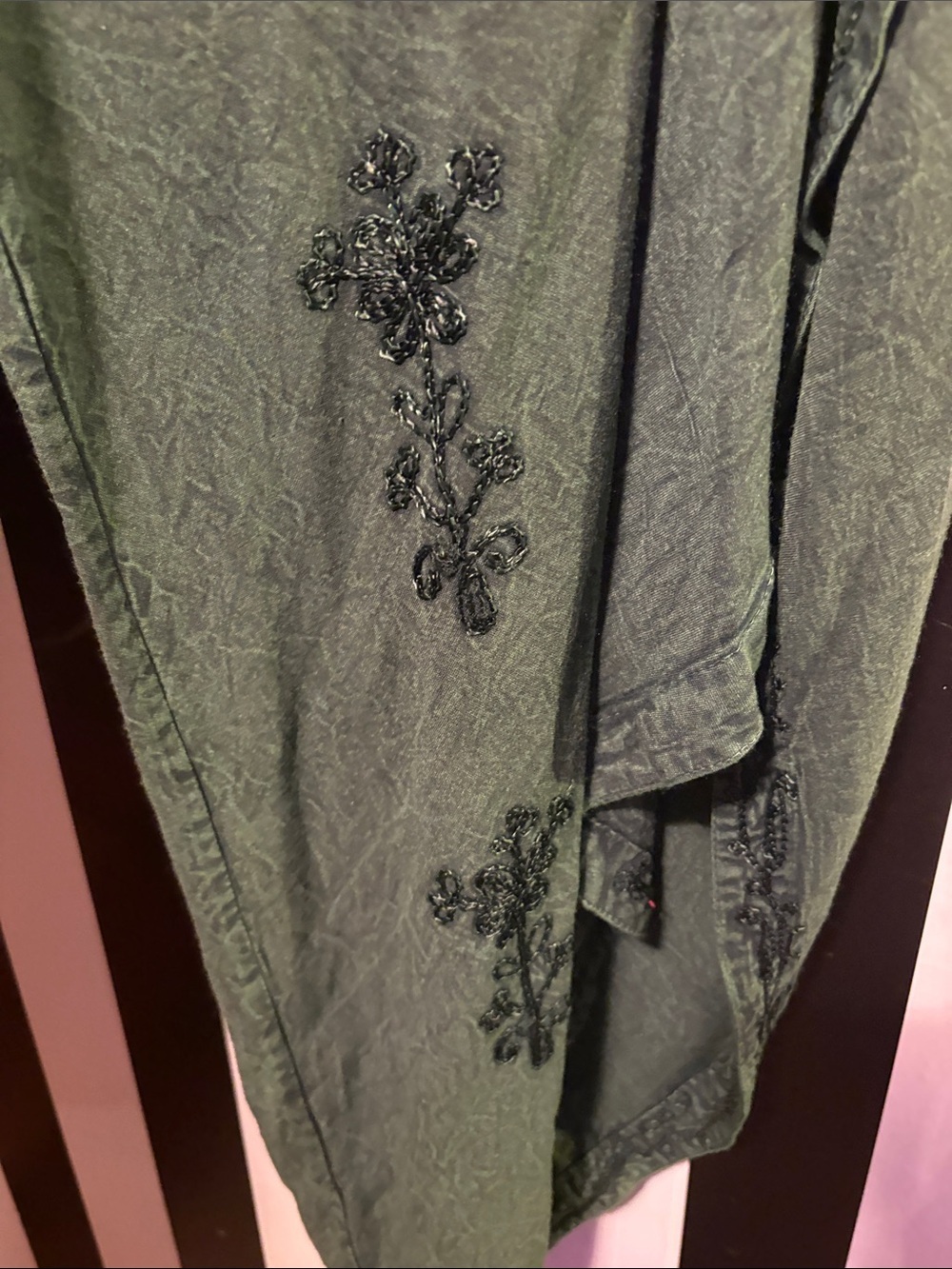 Women’s Green Tie-Front Harem Pants Hippie Whimsigoth Small/Medium 2-6/8 NWT New - Picture 4 of 10